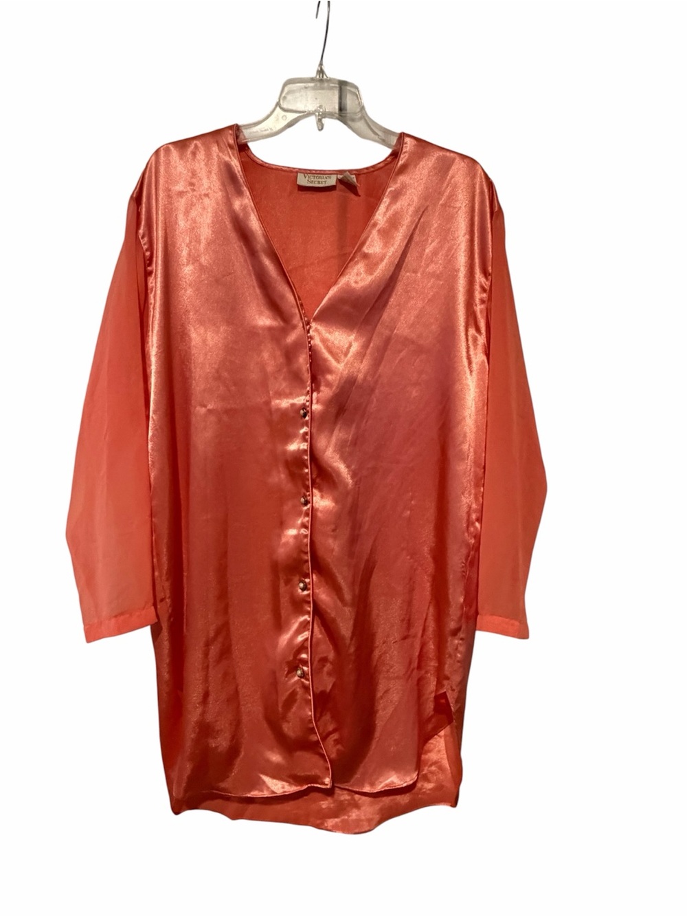 Victoria's Secret Goldlabel Vintage Satin Peach Nightgown Size M/L